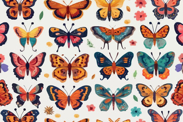 Vector seamless pattern with butterflies