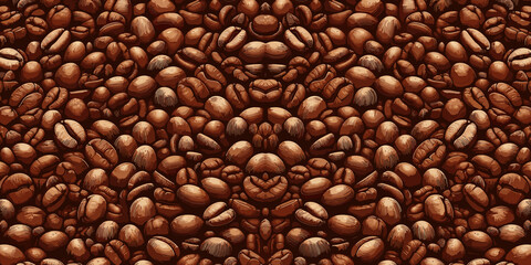 Coffee beans seamless pattern, coffee beans background, Vector illustration for your design, generative ai
