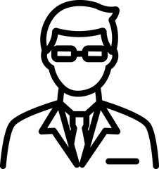 Male Scientist Line Icon