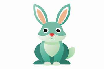 Easter bunny, flat style, vector illustration artwork 