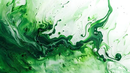 Fototapeta na wymiar Abstract green paint wallpaper. Detailed stroke of paint.