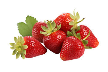 strawberries isolated on transparent or white background, png