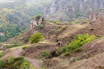 Ancient cave city Khndzoresk in Armenia