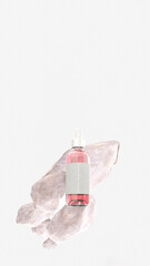 dropper container, white with rose gold content