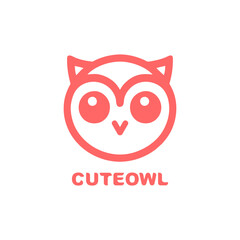 cute owl logo vector icon illustration