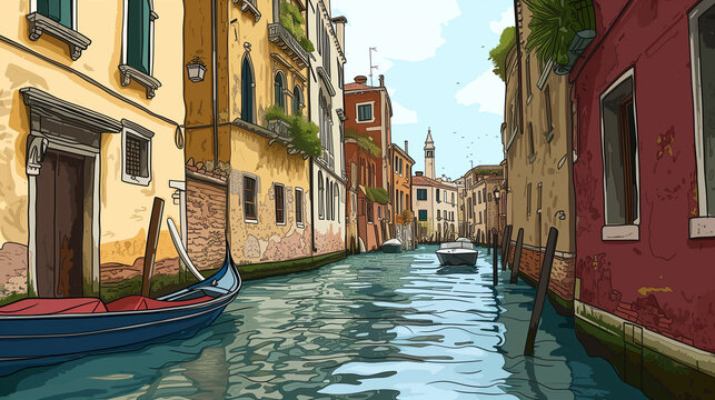 Venice Water Alleys cartoon