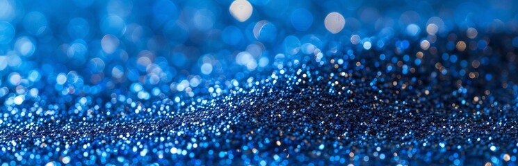 Abstract blue background with highlights and bokeh, reminiscent of frosty winter air or a starry sky.
Concept: background for events related to cold, space or the magic of winter. Banner, copy space