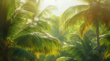 Palm trees background - obrazy, fototapety, plakaty