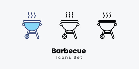 Barbecue  icons set vector stock illustration