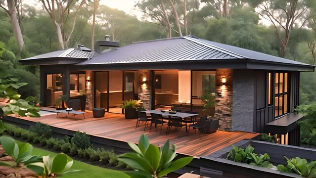 corrugated metal roof installed in a modern house. Corrugated metal roof Modern roof made of metal Metal sheet roof,generative ai