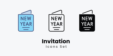 Invitation  icons set vector stock illustration