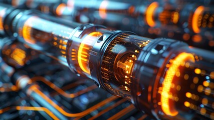 Obraz premium Detailed plan illustrates intricate design of fiber optic cable system