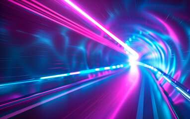 Fototapeta na wymiar abstract futuristic retro sci-fi light speed tunnel