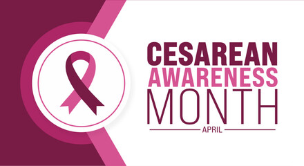 Fototapeta premium April is Cesarean Awareness Month background template. Holiday concept. use to background, banner, placard, card, and poster design template with text inscription and standard color. vector