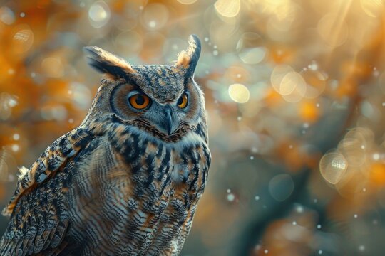 owl graphics in the forest