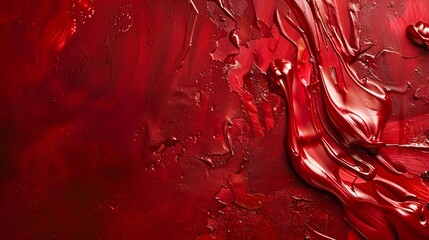Abstract red paint wallpaper. Detailed stroke of paint.