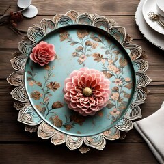 plate with flower