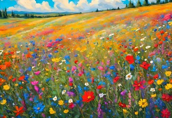 A field of wildflowers, a riot of colors and shapes dancing in the wind.