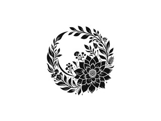 Blooming Elegance: Floral Circle Vector Illustration for Delicate Designs and Decorative Artistry