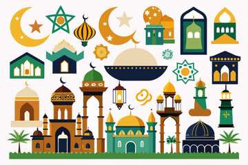 30 Islamic bundle cutting-files template vector art illustration