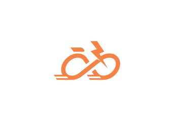 infinity lightning with electric bicycle logo design