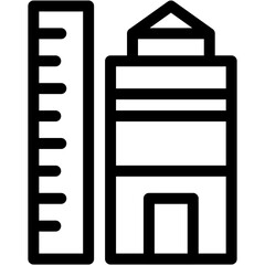 construction, building, estate, ruler, scale Icon