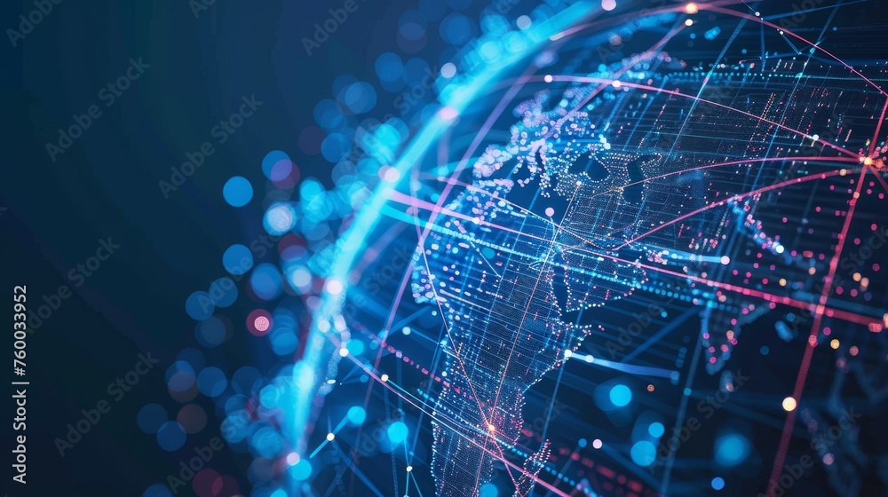 Poster digital transformation of the global communication network.
