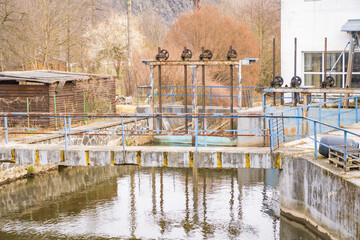 Small hydroelectric power plant in the middle of a village in the Czech Republic