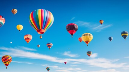 Fototapeta premium Balloon Floating on Blue Sky Travel Concept.