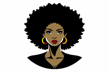 silhouette of afro woman vector illustration on white background