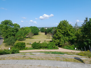 Blick auf einen Park von oben