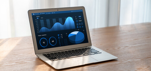 Business data dashboard provide modish business intelligence analytic for marketing strategy planning