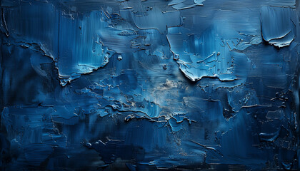 Barely-there cerulean streaks on a navy canvas, capturing the essence of minimalism - obrazy, fototapety, plakaty