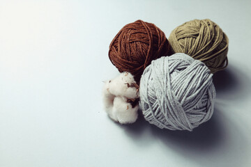 Fototapeta na wymiar Colorful yarn balls for knitting 