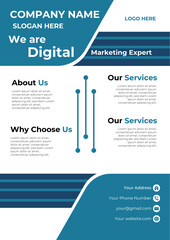 Corporate Business flyer template vector design, Digital marketing agency flyer design in two colors, cover modern layout, Corporate business flyer design bundle set 