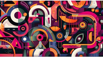 Fototapeta premium Minimalist abstract art with music as the inspiration.