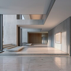 Obraz premium Modern and light house hall with empty walls