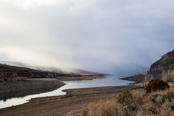 storm clouds over the river