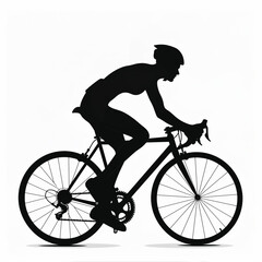 Cyclist Silhouette in Action