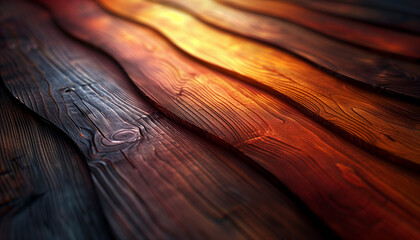 minimalistic abstract background that mimics the natural grain and texture of polished wood, showcasing varied tones of rich mahogany with subtle light reflections.  - obrazy, fototapety, plakaty