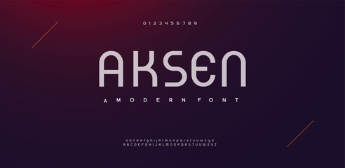 Aksen Modern elegant alphabet design with uppercase, numbers and symbol