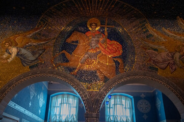 The interior of an Orthodox church