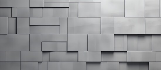 A close up of a rectangular grey brick wall showcasing the symmetry and parallel pattern of the composite material used for the facade