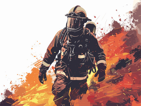  A firefighter battles a blaze their gear heavy and the heat intense but their dedication unwavering in protecting lives and property. 