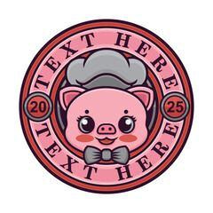 restaurant with pig chef logo