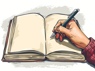  A writer opens a fresh notebook their pen poised to capture new ideas and stories. 