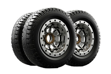 Variety of truck rims, isolated for clarity.
