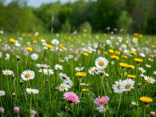 field of dandelions