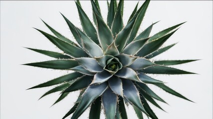 Fototapeta premium Agave top view on a white background.