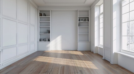 Obraz premium Modern home office with empty walls